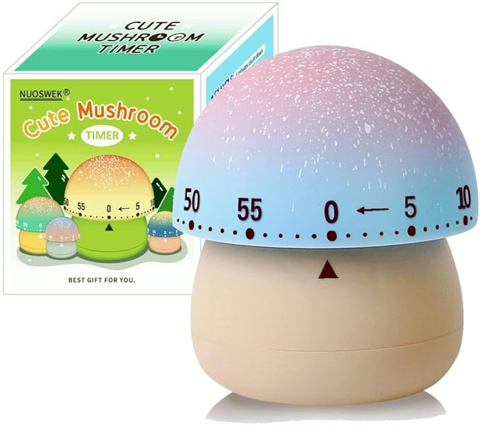 Mechanical Kitchen Timer, Cute Mushroom Timer by NUOSWEK
