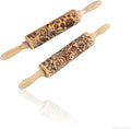 2 Pack Wooden Embossed Rolling Pin by Unknown