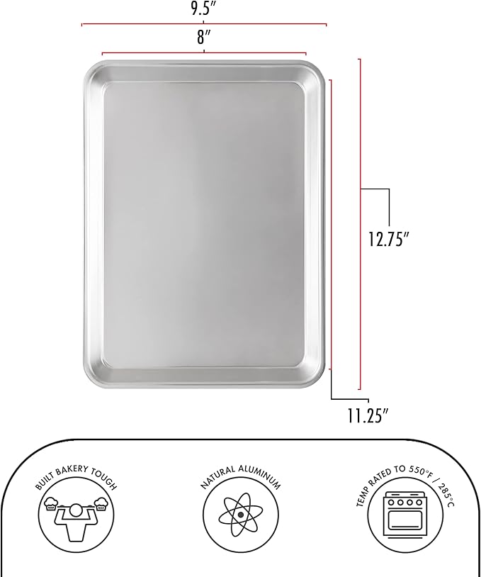Fat Daddio's SP-QTR Natural Aluminum Quarter Sheet Pan - Image 4