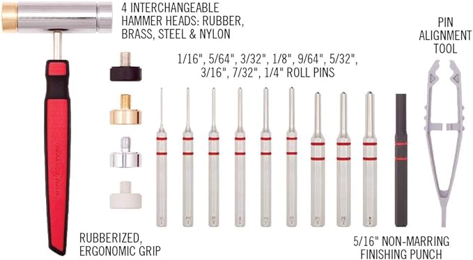 Real Avid Roll Pin Punch Set & Hammer + Non-Slip Magnetic Bench Block | 10 - Image 3