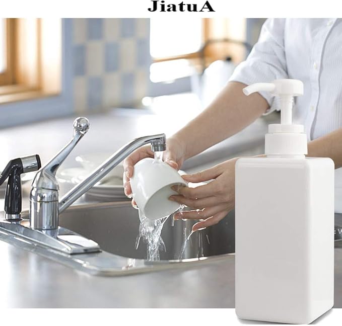 Pump Bottle, Refillable Plastic Empty Lotion Soap Dispenser Liquid Container - Image 4