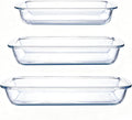 High Borosilicate Glass Baking Tray 3-Piece Set, 2.3 Quarts+1.6 Quarts+1.0 by Unknown