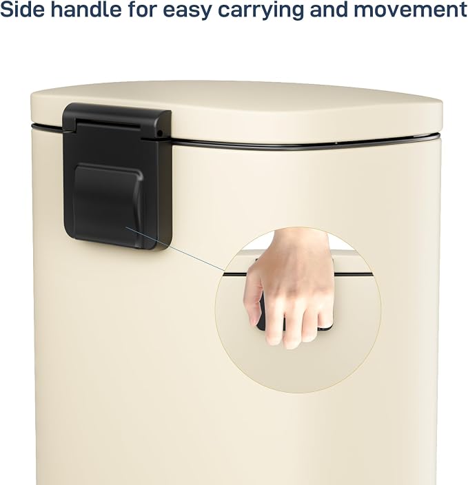Arlopu 8/13.2 Gallon Step Trash Can, Stainless Steel Garbage Bin, Soft-Close - Image 5