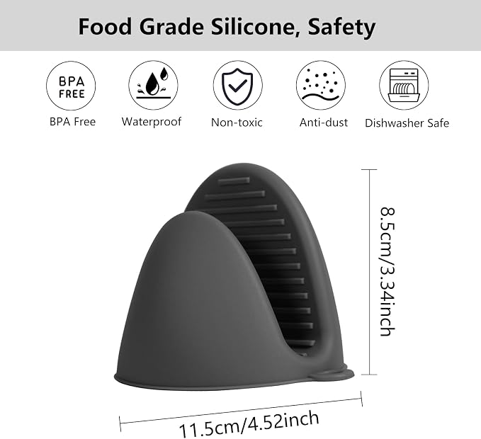 6 Pack Mini Oven Mitts Silicone Pot Holders Heat Resistan - Image 5