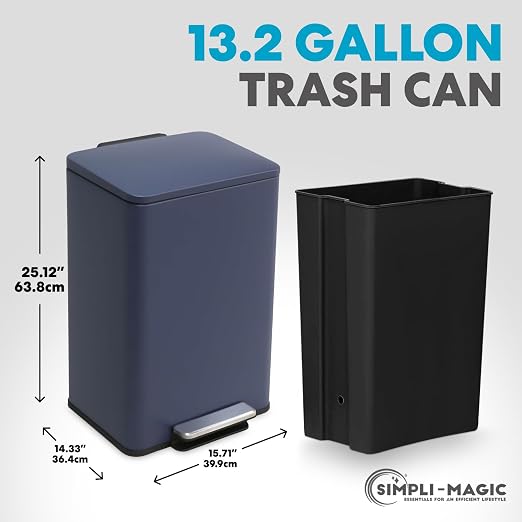 SIMPLI-Magic 50L / 13.2 Gallon Kitchen Trash Can - Image 3