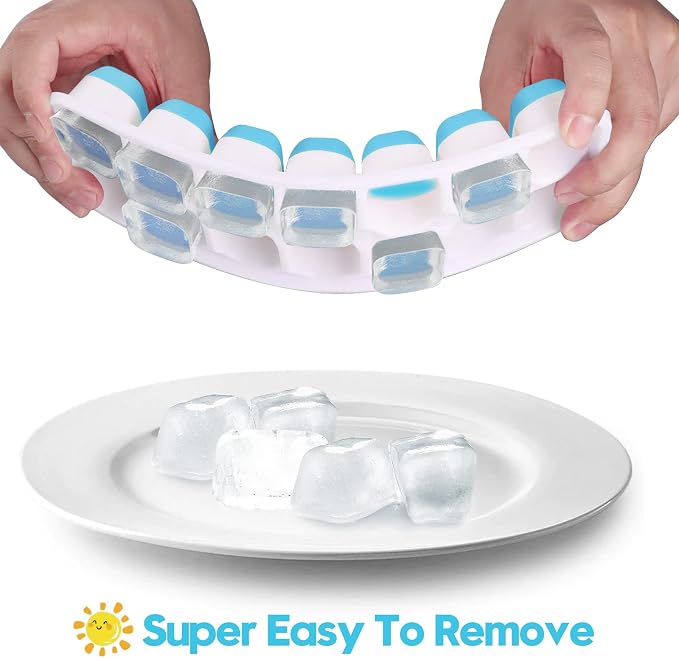 Silicone Ice Cube Tray, Jrisbo 4 Pack Easy-Release & Flexible 14-Ice Cube Trays - Image 2