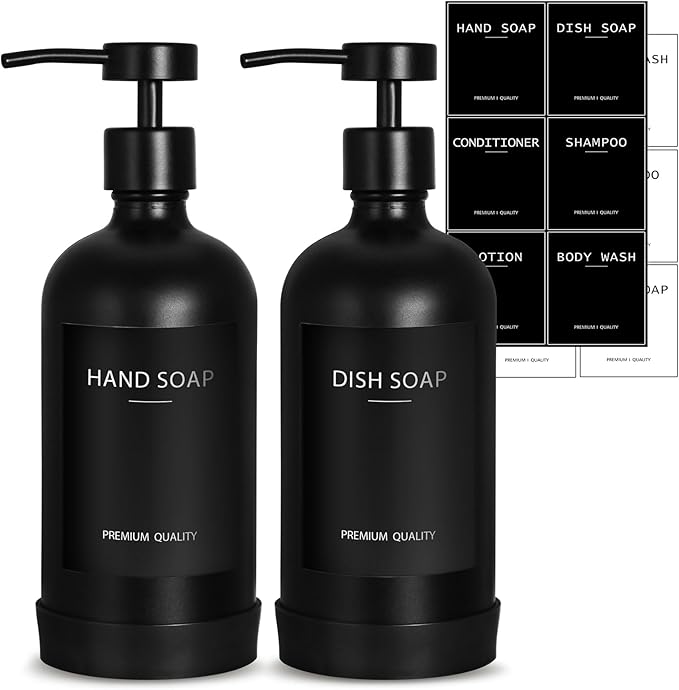 Black Glass Soap Dispenser by RYTOXILOBrightenUpYourHome