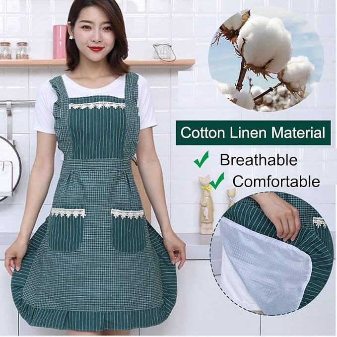 Cute Apron for Women with Pockets, Comfortable Kitchen Apron - Image 3