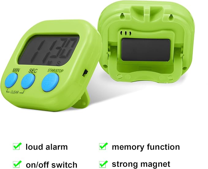Weewooday 4 Pcs Large Classroom Timers Stopwatch Magnetic Kitchen Digital Timer - Image 3