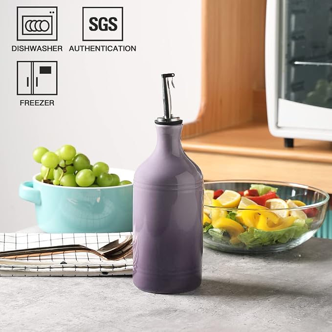 Sweejar Ceramic Olive Oil Dispenser Bottle, Opaque Oil Cruet Protects to Reduce - Image 2