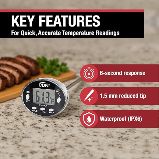 CDN Waterproof Digital Thermometer Long 4.75" Stem, NSF Certified, Brewing - Image 2