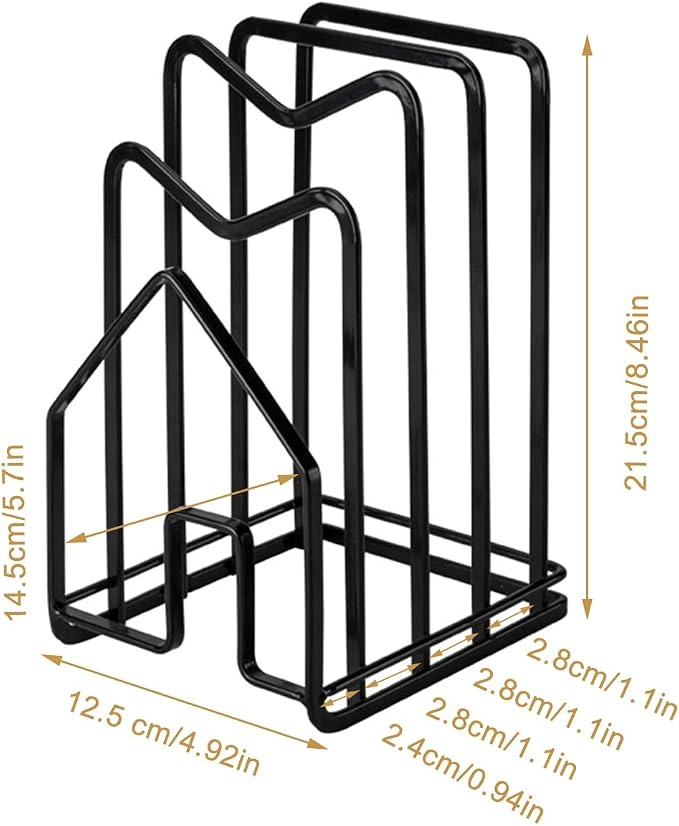 SUNFICON 2 Pack Cutting Board Racks Holders Pot Pan Lids Holders Chopping Board - Image 9