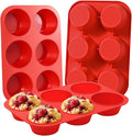 CAKETIME Silicone Jumbo Muffin Pan 3 Pack 6 Cup 3.5 Inch Large Muffin Tin Non by CAKETIME