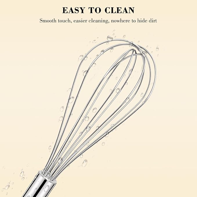 NileHome Stainless Steel Whisk 10" Kitchen Whisk Wisking Tool Kitchen Wisk Wire - Image 5