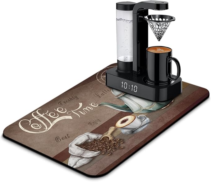 Coffee Mat 23inx15in, Coffee Bar Mat by Kuyig+Home