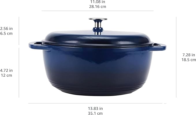 Amazon Basics Enameled Cast Iron Dutch Oven Pot - Image 4