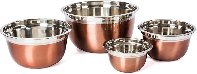 Stainless Steel Mixing Bowls-4 Pc set- Stackable Nesting Bowls - Image 8