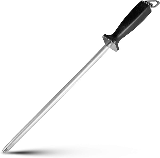 Superior Knife Sharpening Rod, 10 Inch Professional Diamond Brushed Sharpening by ALLWIN-HOUSEWARE