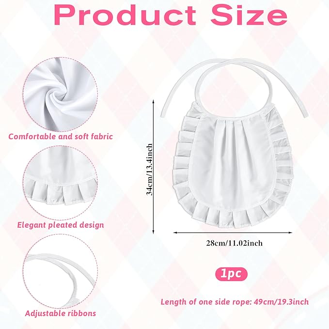 White Apron Cosplay, Waist Half Apron Puffy Tight Costume, Maid Aprons Kitchen - Image 2