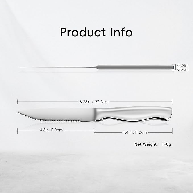 Serrated Steak Knife, Heavy Duty Kitchen Steak Knives, High End Steak Knives - Image 2