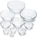 Duralex Le Gigogne Glass Mixing Bowl Set – 10-Piece Clear Stackable Prep Bowls by DuralexMadeInFrance