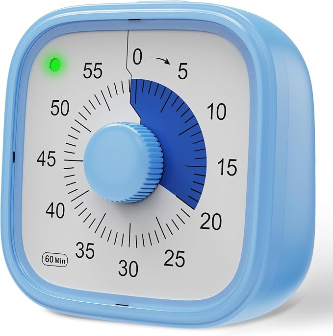 Visual Timer, Pomodoro Timers for Kids Adults, 60-Minute Countdown Desk Timer by Incolumitas