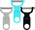 Original Vegetable Fruit Peeler Carbon Steel Blade 3 Pack Grey/Blue/Black… by KITCHPOWER