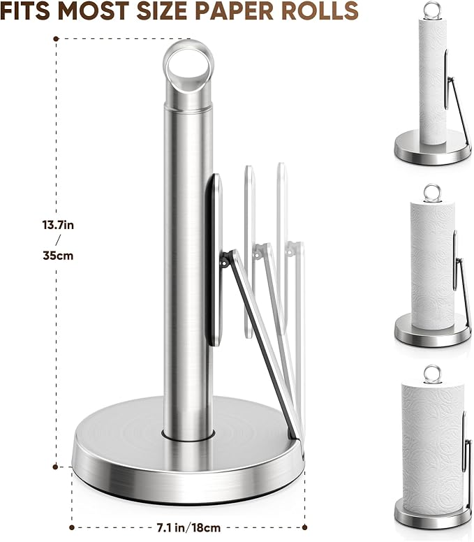 theaoo Heavy-Duty Stainless Steel Paper Towel Holder - Image 2