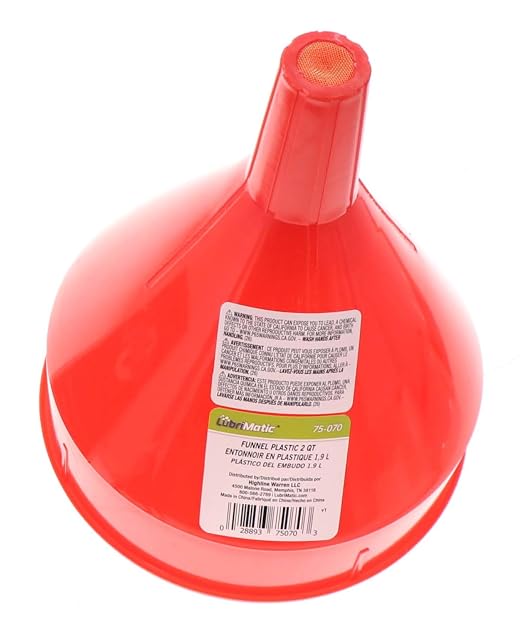 LubriMatic 75-070 Polyethylene Plastic Funnel w/ Screen - Image 2