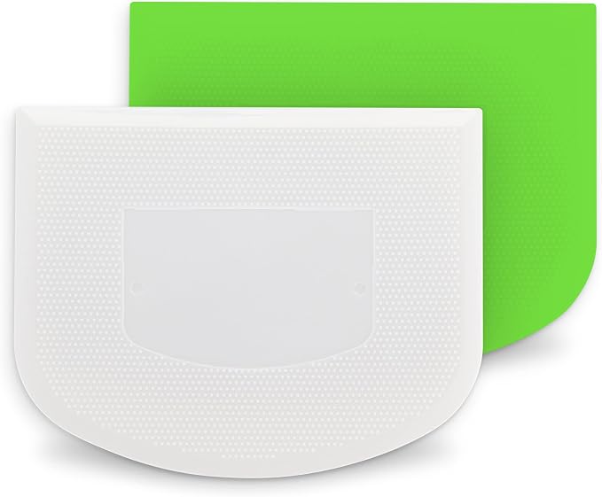 Ram-Pro White And Green Bowl Scraper Flexible Food Safe Plastic Scraper Chopper by RamPro