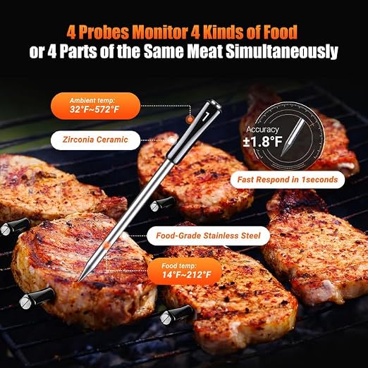 4-Probe WiFi Wireless Meat Thermometer - Image 3