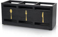 Ayiaren Wooden Cutlery Silverware Holder Flatware Utensil Caddy Black Utensil by Ayiaren