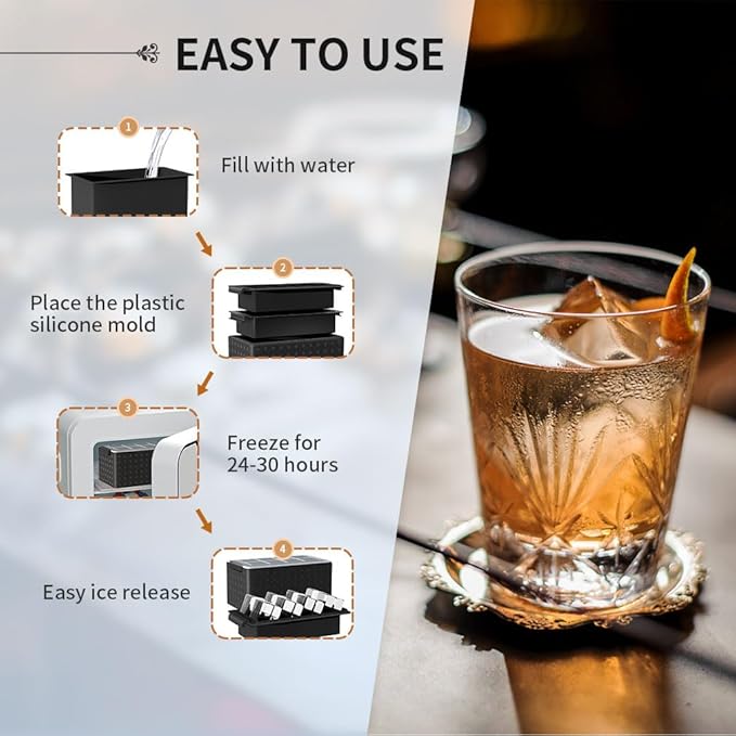 Clear Ice Cube Tray for Whiskey: FDDBI 2Inch Clear Ice Cube Maker - Image 5