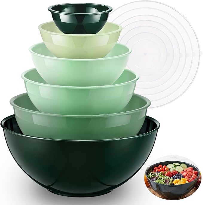 LemonRoad 6 Pcs Plastic Mixing Bowl Set by Unknown