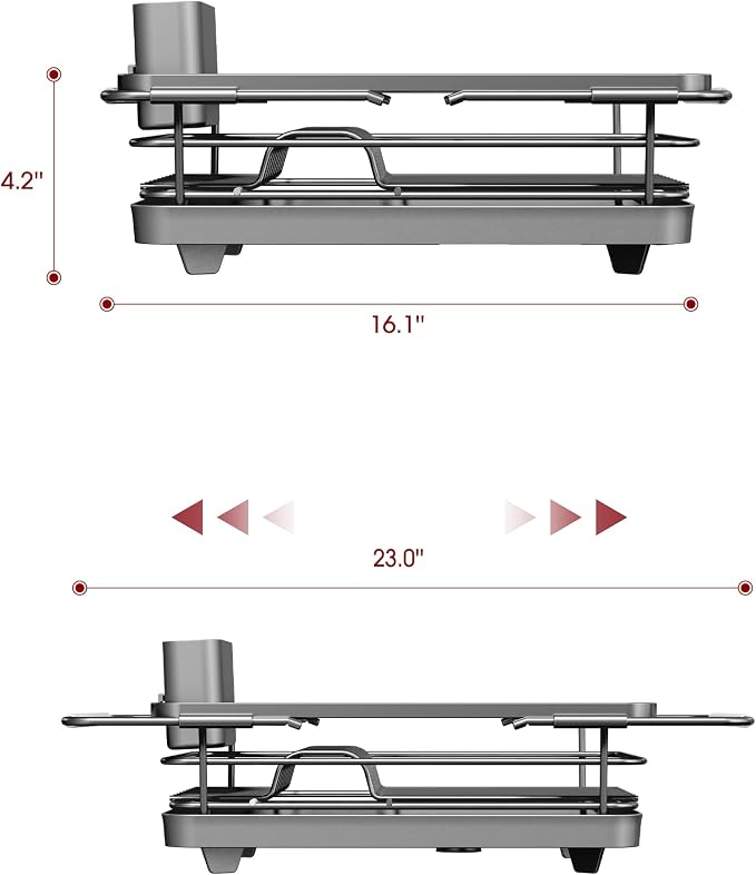 Sakugi Extendable Dish Drying Rack Over Sink - Image 3