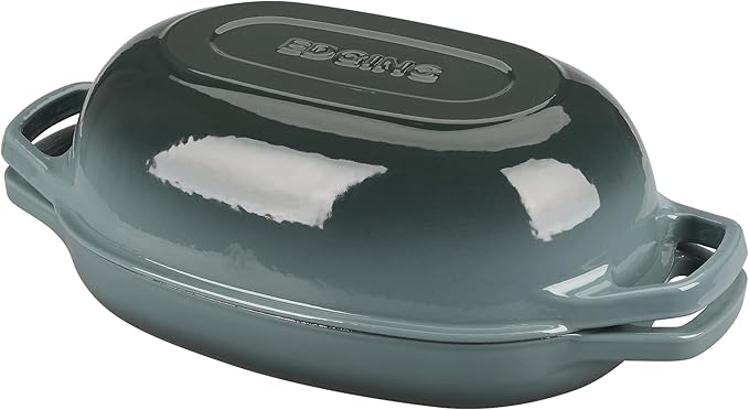 EDGING CASTING Enameled Cast Iron Oval Dutch Oven Pot by EDGINGCOOKWARE