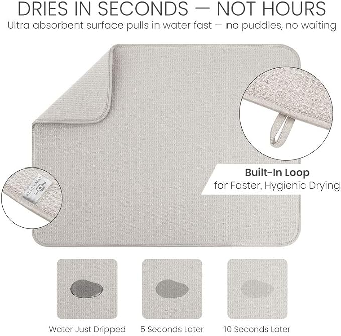 Bellemain XL Dish Mat Microfiber Dish Drying Mat, Super absorbent - Image 5