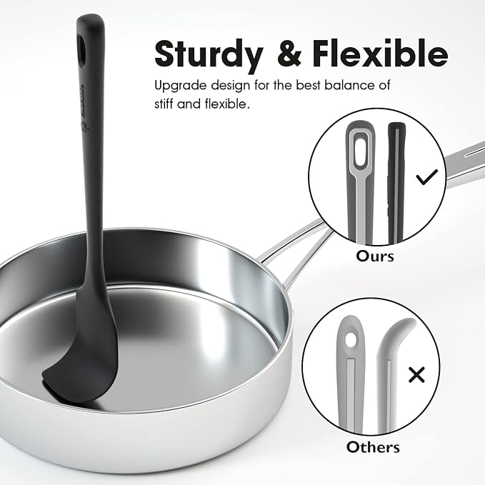 ChefAide 4 Pieces Silicone Spatula Set, Food Grade Rubber Spatula, Upgrade - Image 3