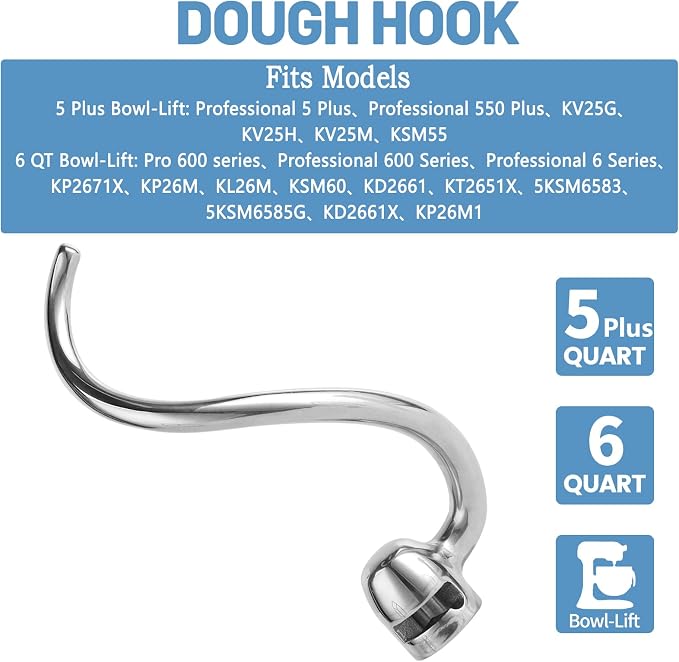 Stainless Steel Spiral Dough Hook Compatible - Image 4