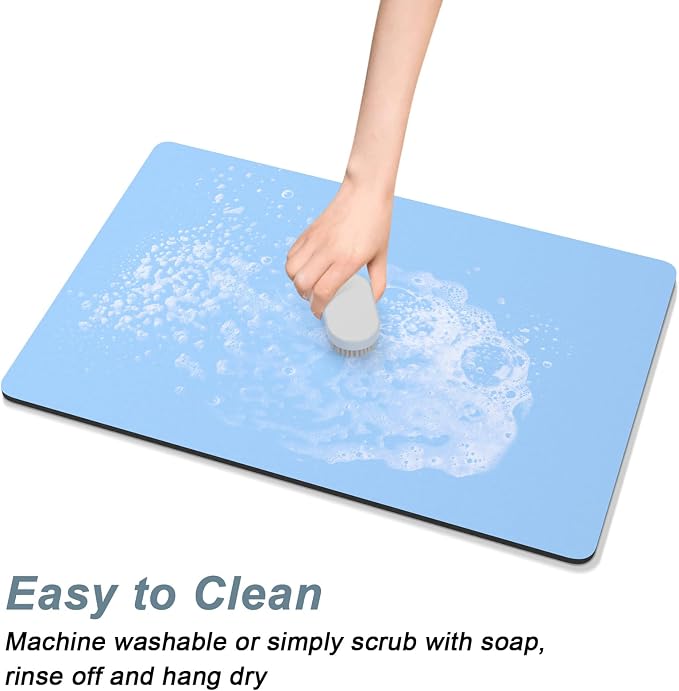 Rnivvi Coffee Mat, Hide Stain Rubber Backed Absorbent Dish Drying Pad - Image 5
