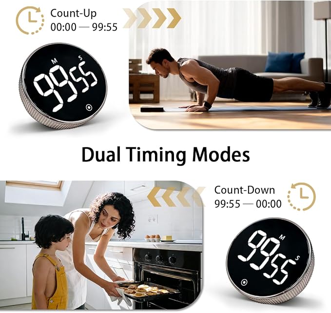 Sportsvoutdoors Rotating Digital Kitchen Timer, Large Display Screen Timer - Image 4