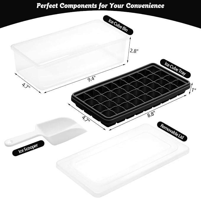 Silicone Ice Cube Tray with Leak-Proof Lid & Storage Bin - Image 2