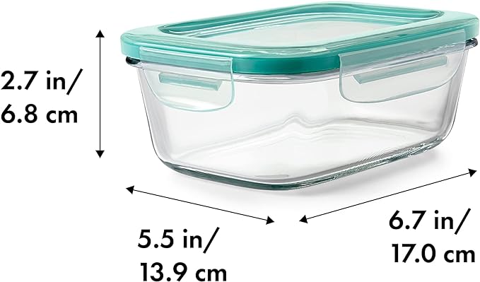 OXO Good Grips 3.5 Cup Smart Seal Glass Rectangle Food Storage Container - Image 2