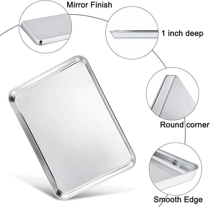 TeamFar Baking Sheet with Cooling Rack, Stainless Steel Half Size Cookie Sheet - Image 4