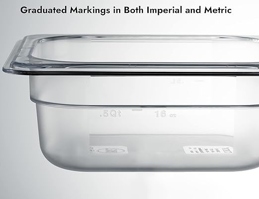 CURTA 6-Pack 1/6 Size 2.5" Deep NSF Polycarbonate Food Pans | Dishwasher & - Image 4