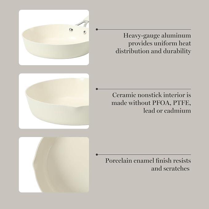 Martha Stewart Heathland 9.5 Inch Aluminum Cookware Non-Toxic Premium Ceramic - Image 4