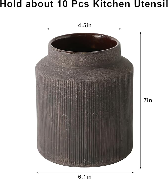 Farmhouse Ceramic Farmhouse Kitchen Utensil Holder - Image 2