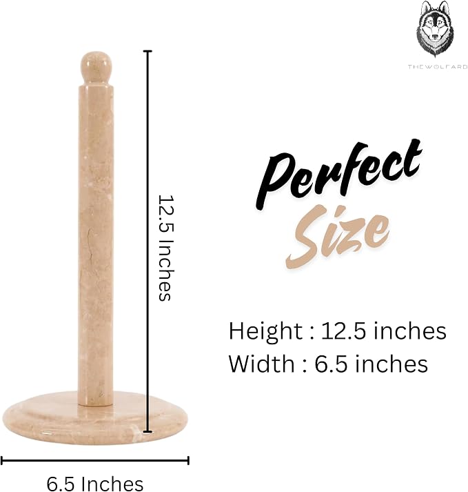 Handmade Ivory Marble Paper Towel Holder – Beige or Ivory Natural Stone - Image 5
