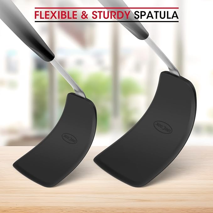 Unicook 4 Pack Flexible Silicone Spatula, 600F Heat Resistant, Crepes and More - Image 5