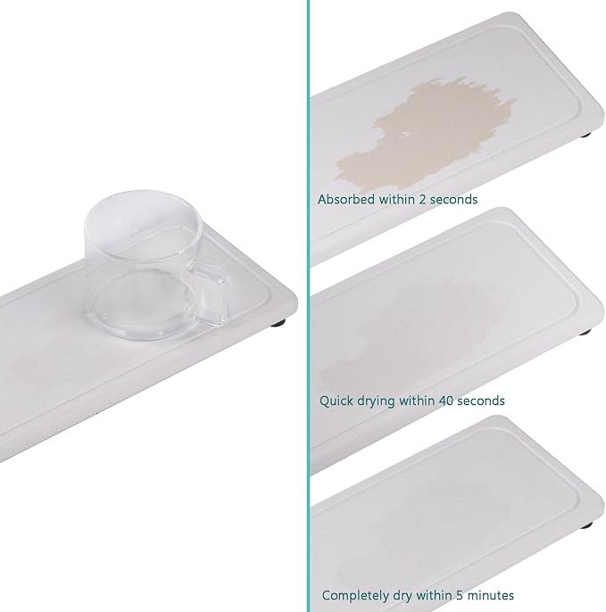 NiuYichee 2 Pcs Water Absorbing Stone Trays, Kitchen/Bathroom Sink Soap Dish - Image 6